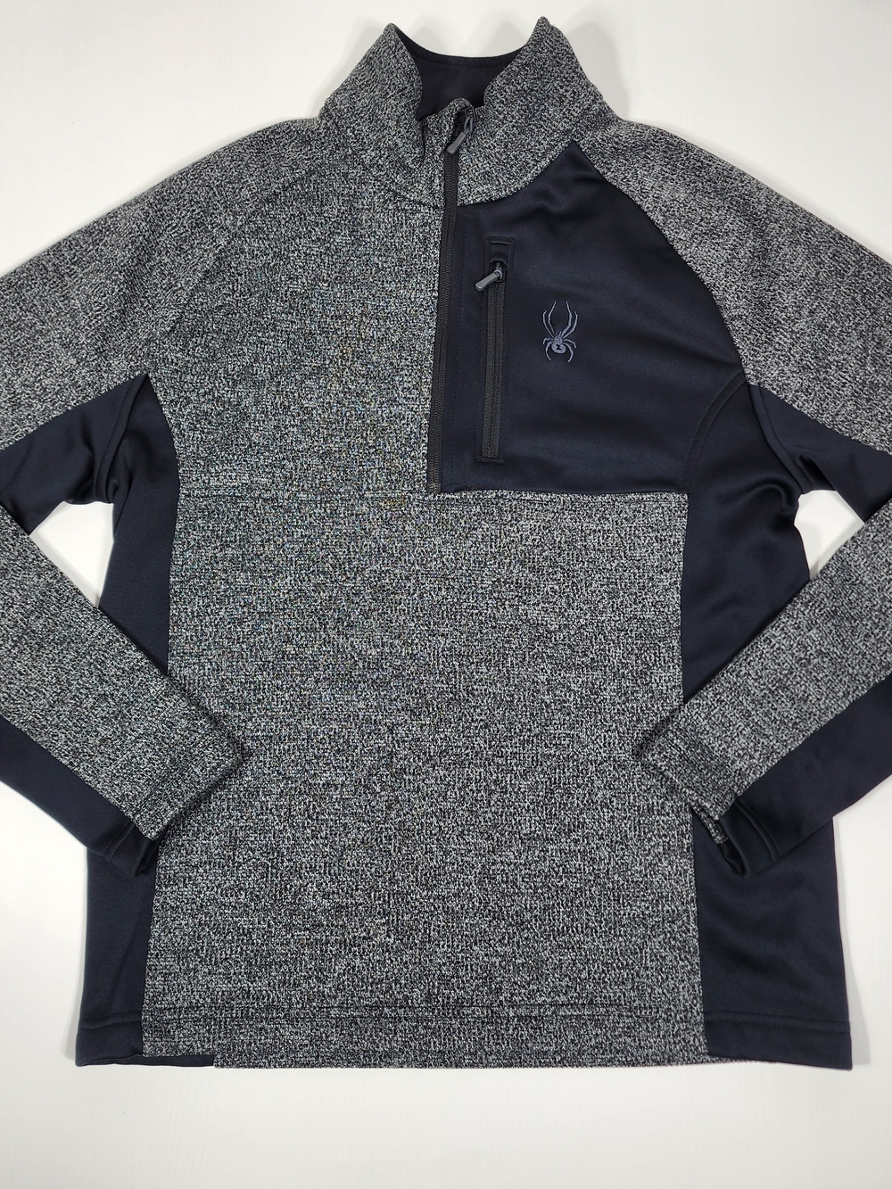 Spyder Black and Gray Men's Quarter Zip Pullover